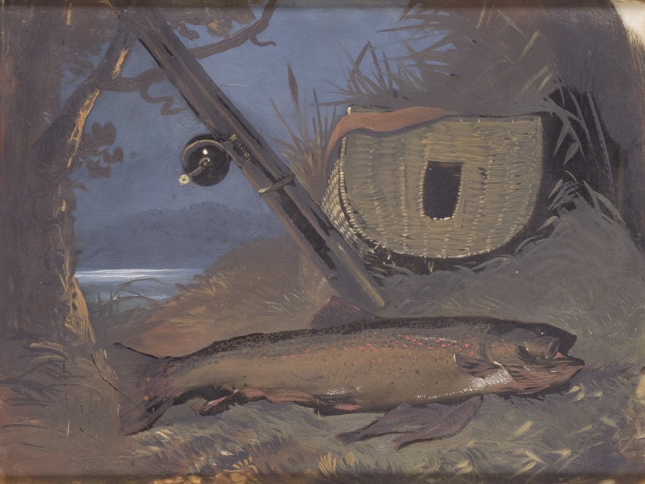 Salmón (Óleo sobre vidrio) de James Flewitt Mullock