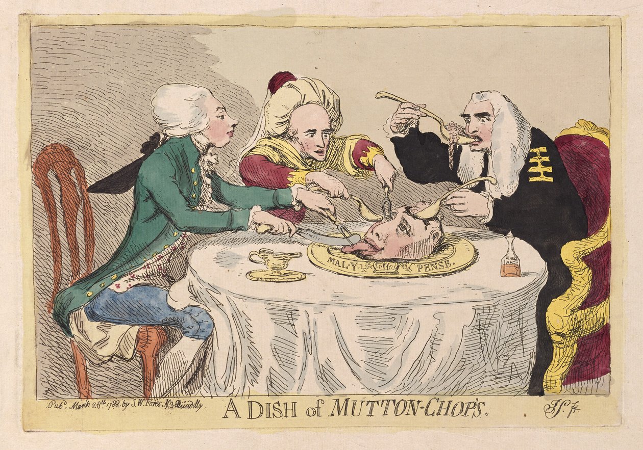 Un Plato de Chuletas de Cordero de James Gillray