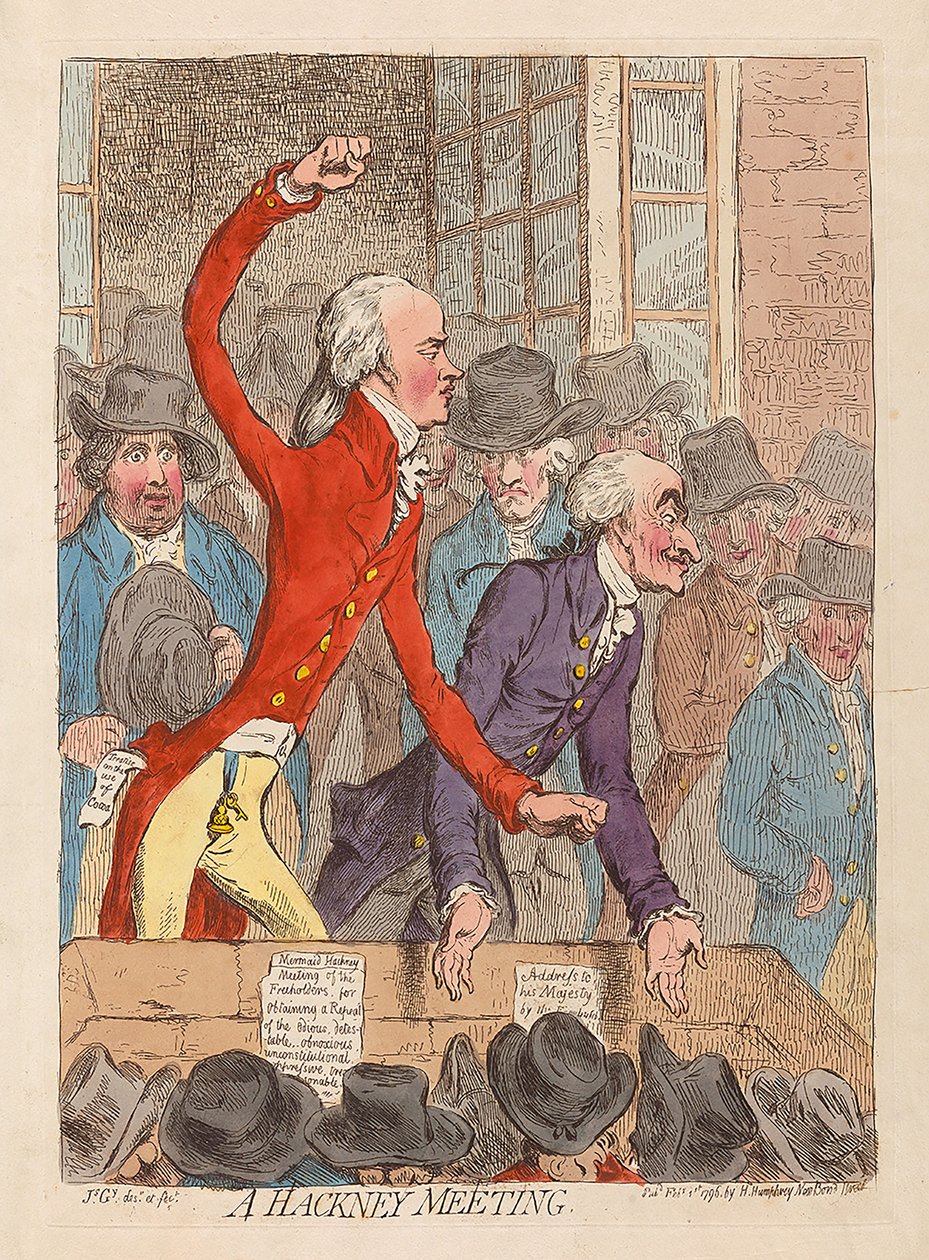 Una reunión de Hackney de James Gillray