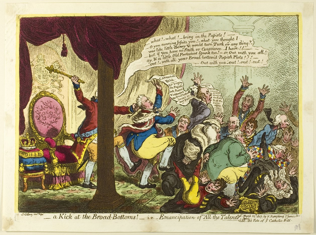 Una patada en los bajos fondos de James Gillray