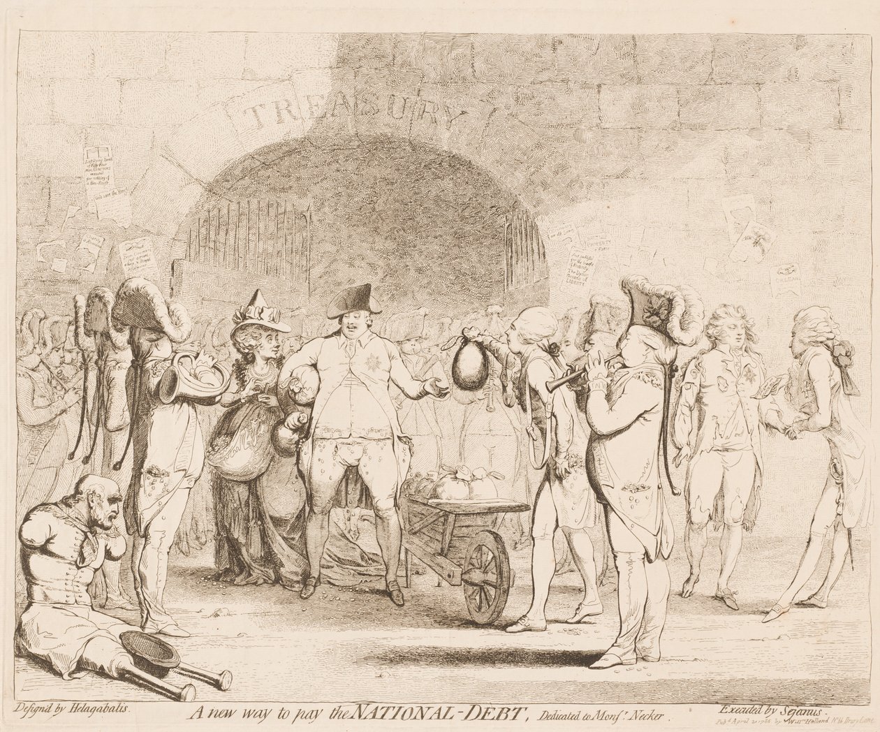 Una nueva forma de pagar la deuda nacional de James Gillray