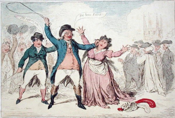 Una prueba de los sentimientos refinados de un personaje amable, recientemente candidato para una cierta ciudad antigua de James Gillray