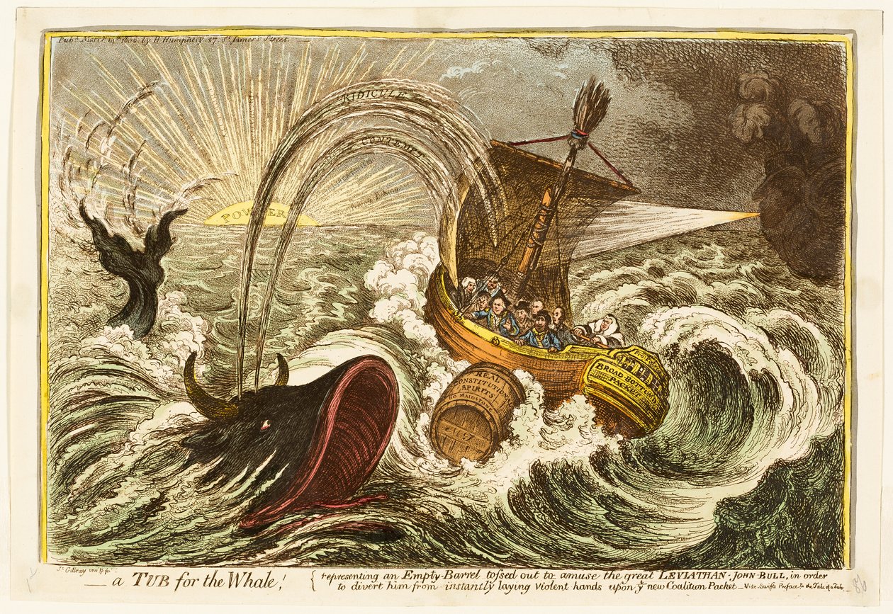 Una bañera para la ballena de James Gillray