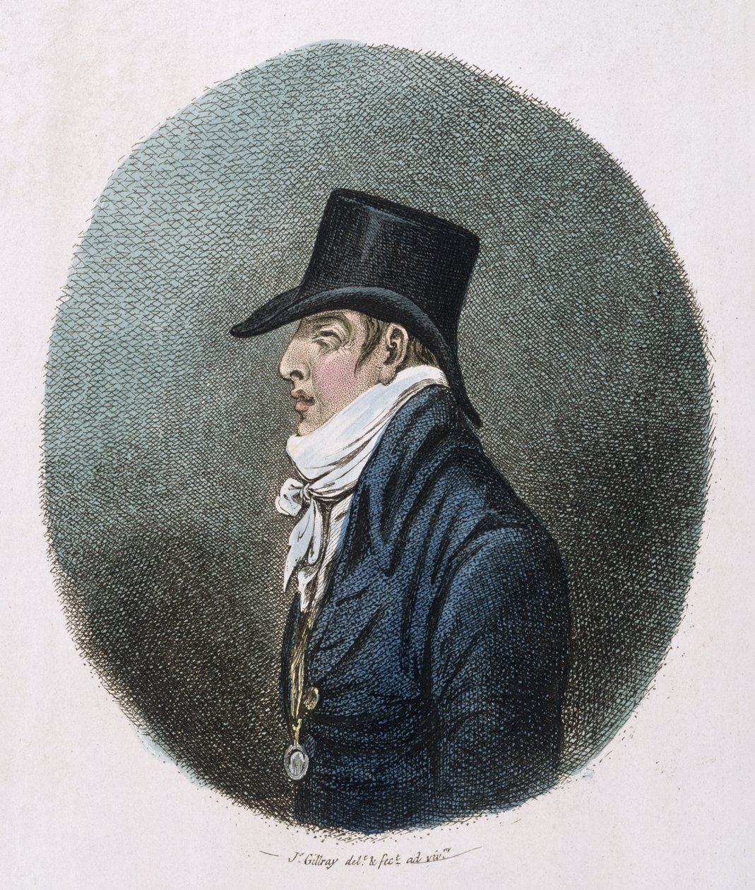 Un retrato, publicado por Hannah Humphrey en 1799 de James Gillray