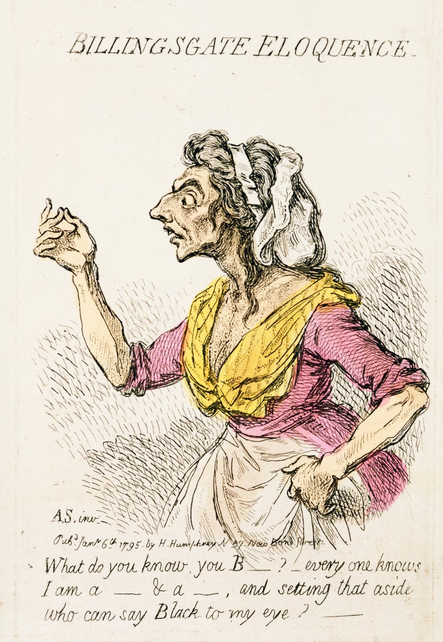 Eloquencia de Billingsgate, publicado por Hannah Humphrey de James Gillray