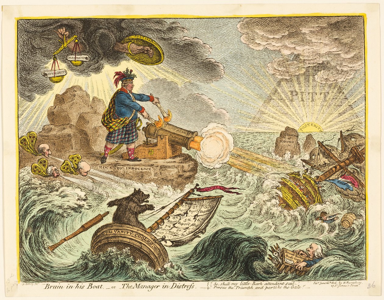 Bruin en su bote de James Gillray