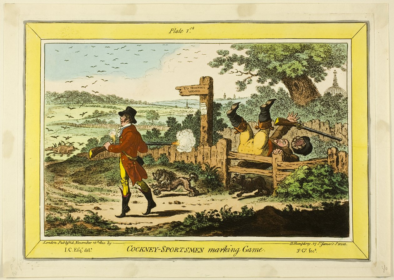 Juego de marcaje Cockney Sportsmen de James Gillray