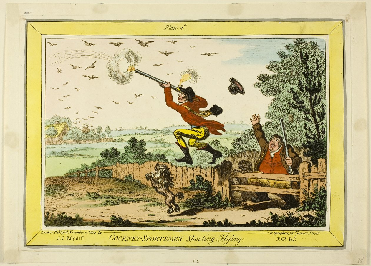 Cockney Sportsmen Tiro al vuelo de James Gillray