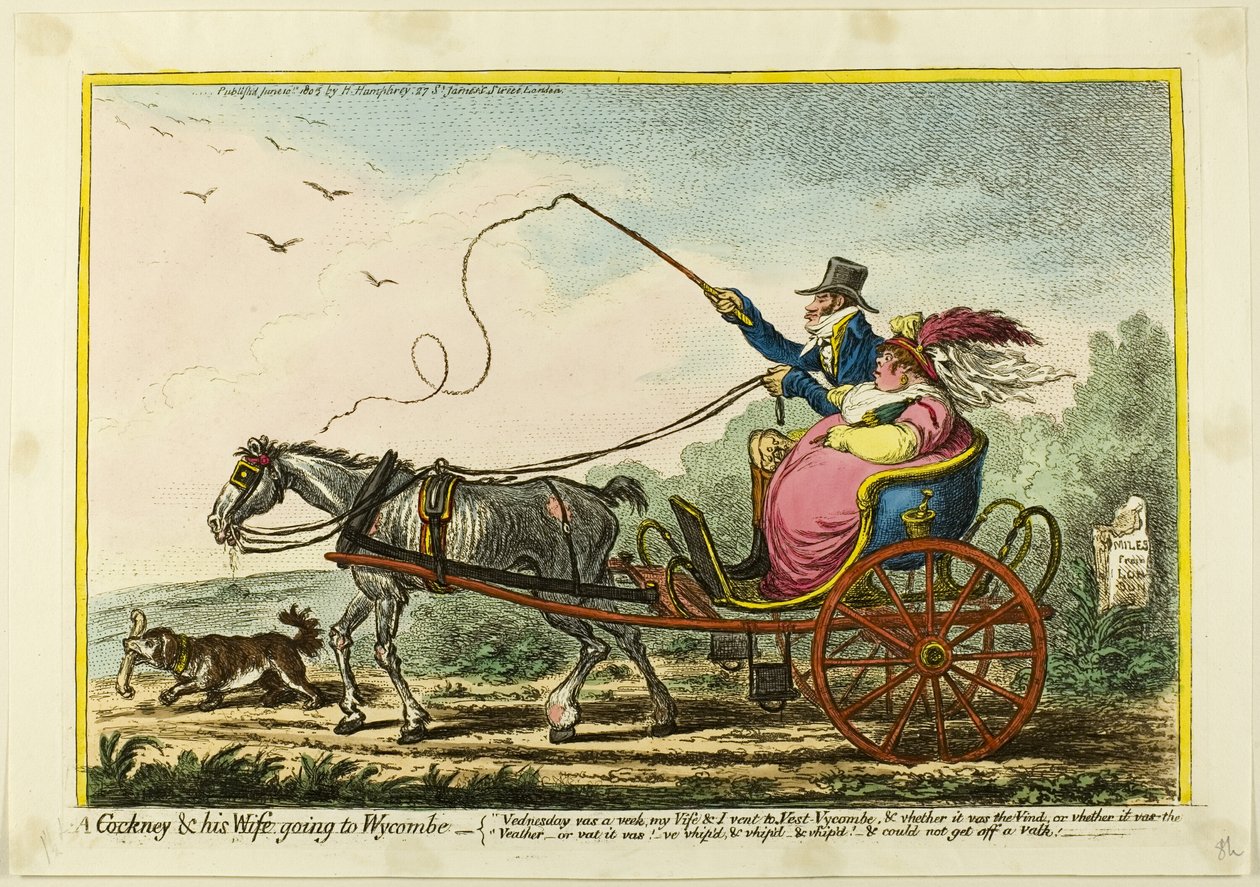 Cockney y su esposa van a Wycombe de James Gillray