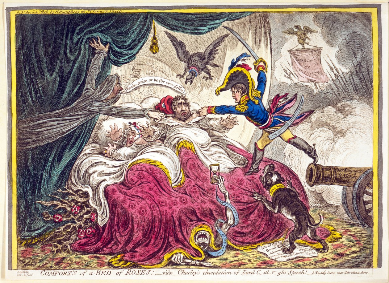 Comodidades de una Cama de Rosas de James Gillray