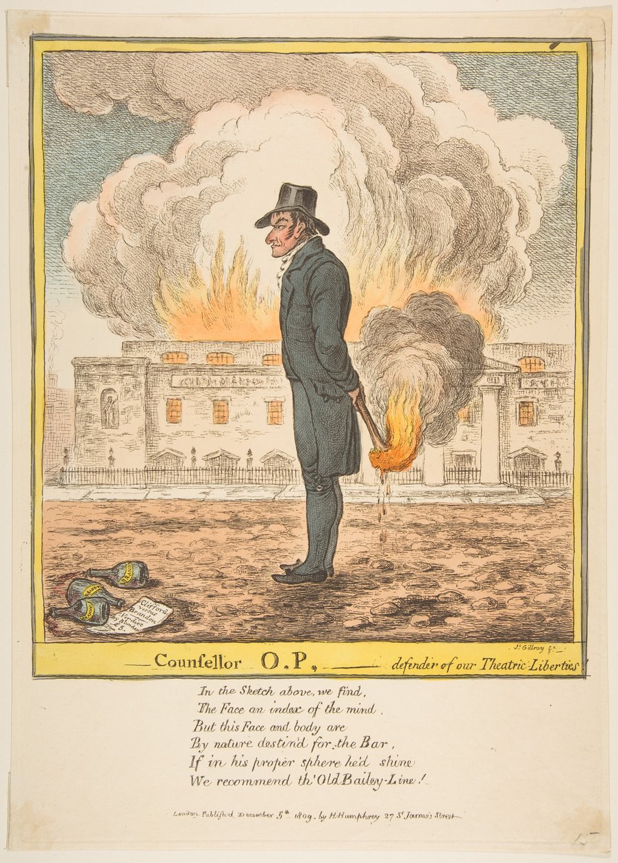 Consejero O.P.-Defensor de nuestras Libertades Teatrales de James Gillray