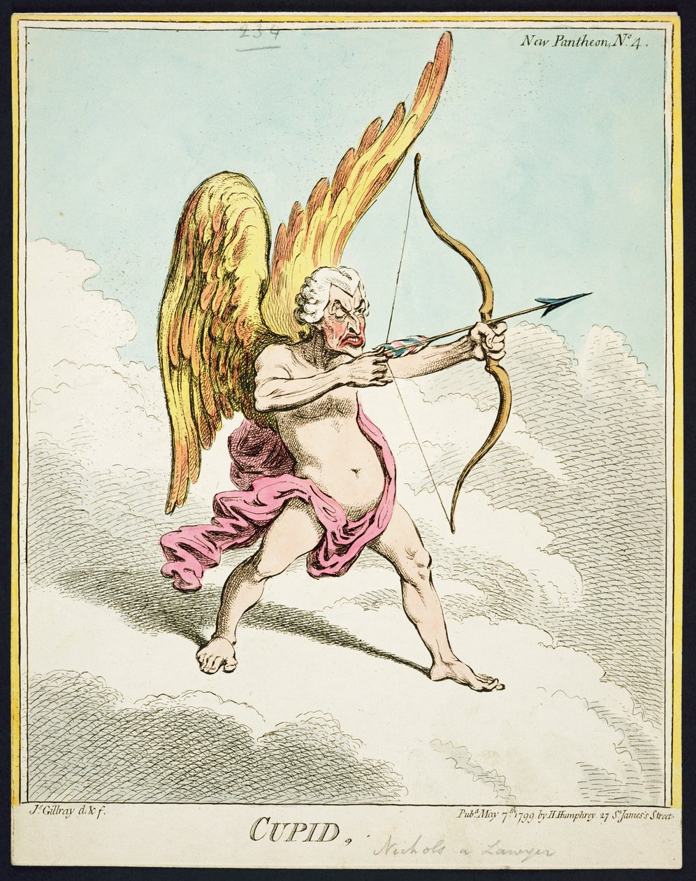 Cupido, del Nuevo Panteón No.4, publicado por Hannah Humphrey, 1799 de James Gillray