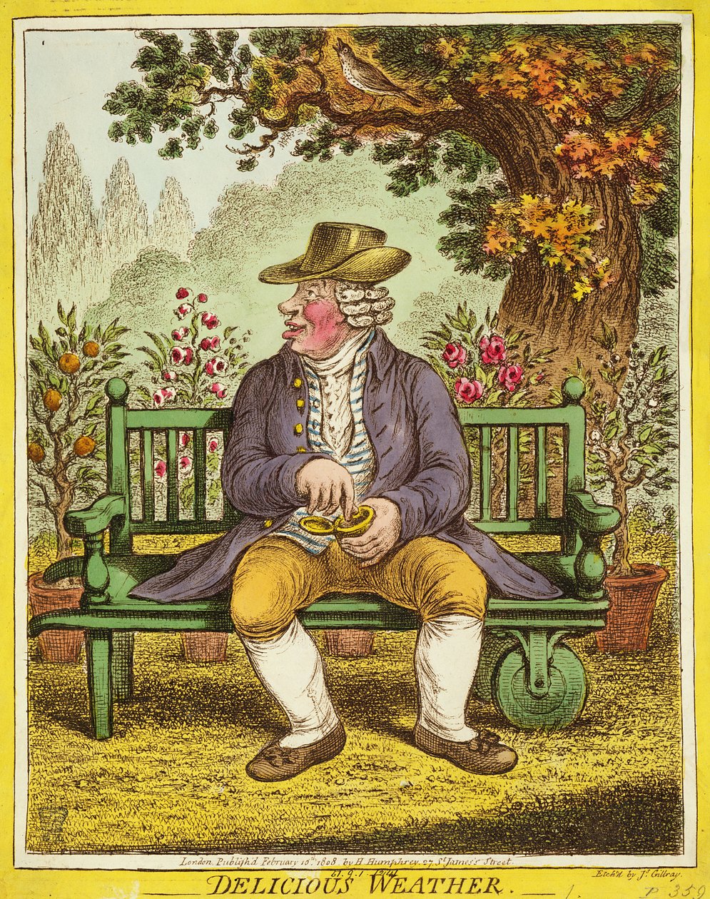 Clima delicioso, publicado por Hannah Humphrey, 1808 de James Gillray