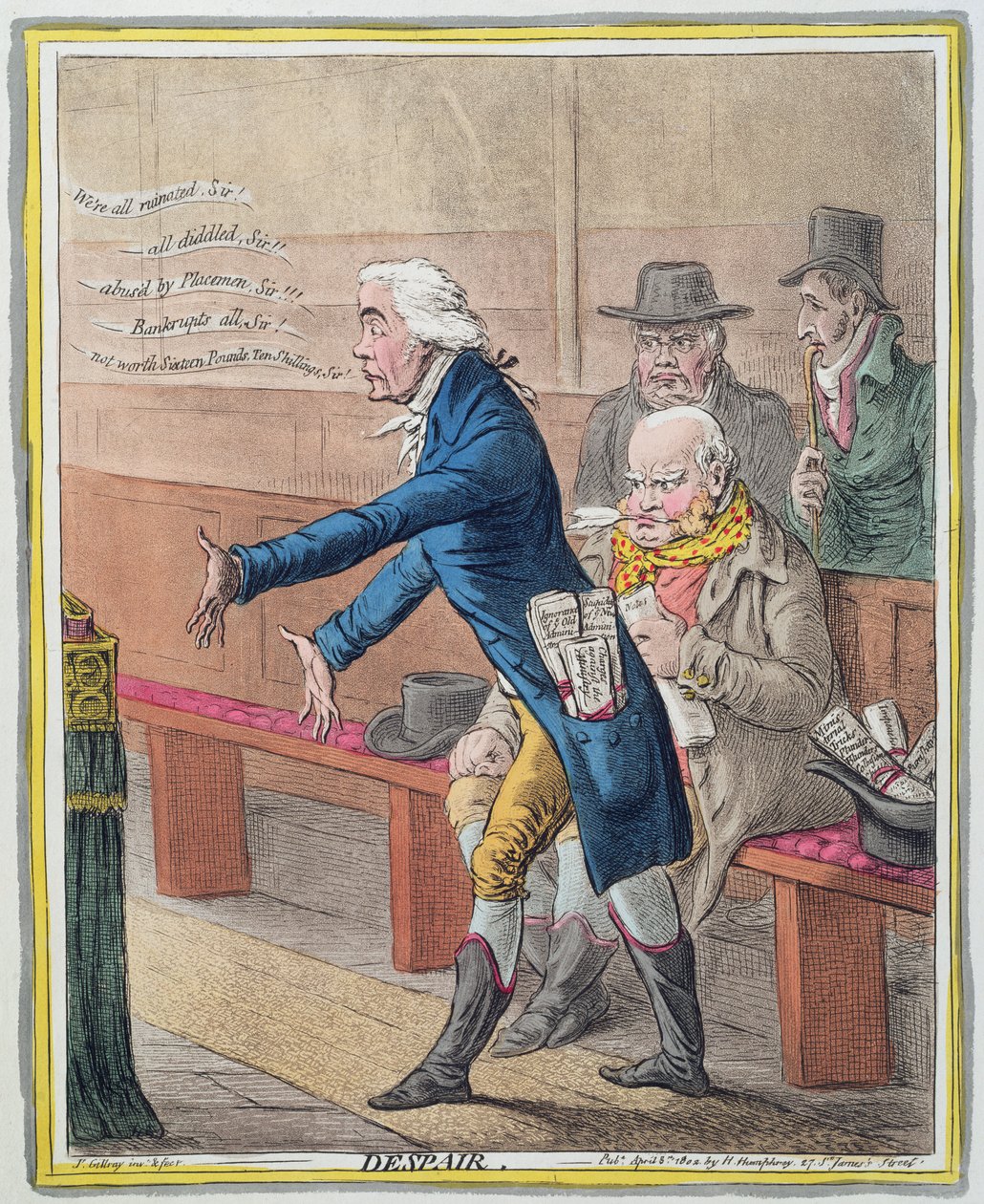Desesperación, publicado por Hannah Humphrey en 1802 de James Gillray