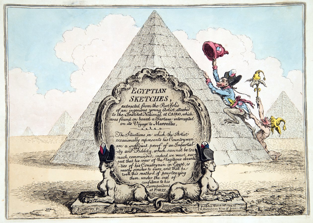 Bocetos egipcios, publicado por Hannah Humphrey en 1799 de James Gillray