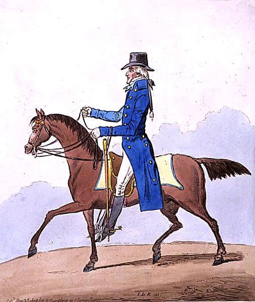 Elegancia ecuestre o Un noble escocés metamorfoseado de James Gillray
