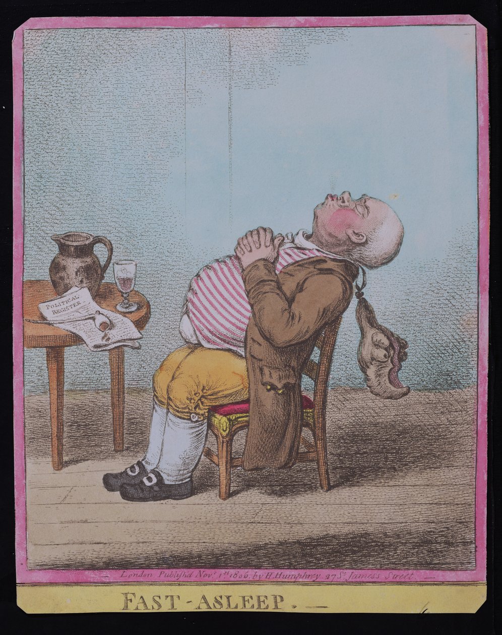 Profundamente dormido, publicado por Hannah Humphrey en 1806 de James Gillray