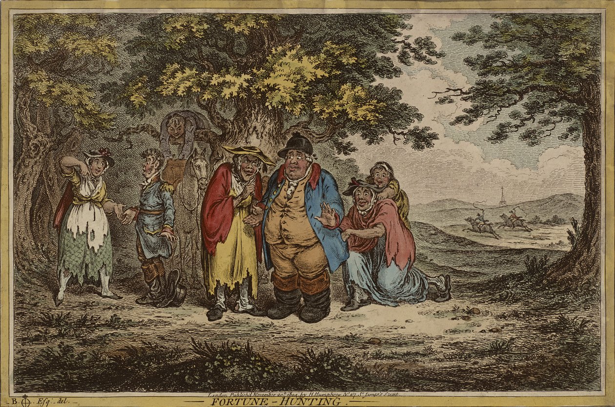 Caza de fortuna, publicado el 20 de noviembre de James Gillray