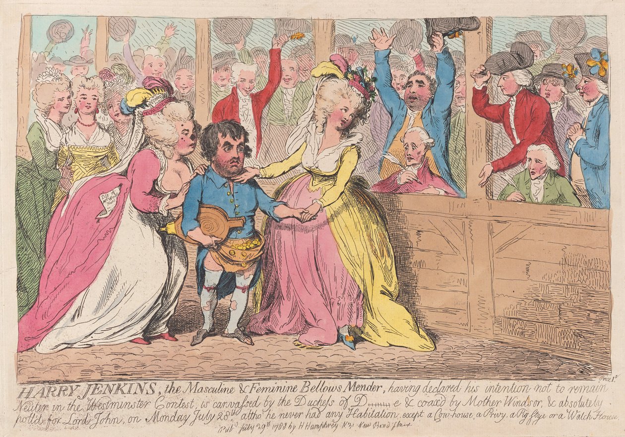 Harry Jenkins, el reparador de fuelles masculino y femenino de James Gillray