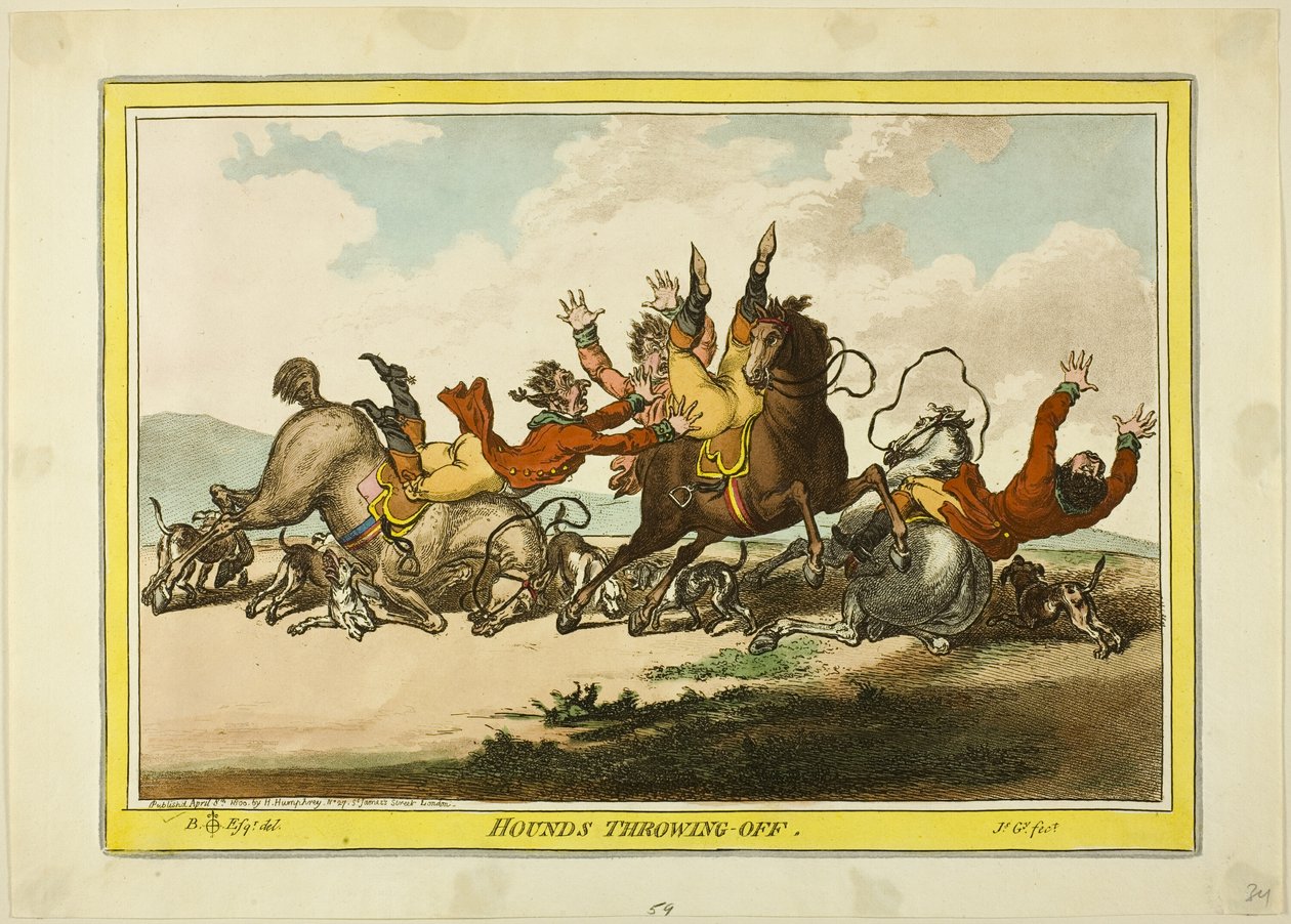 Sabuesos que se lanzan de James Gillray