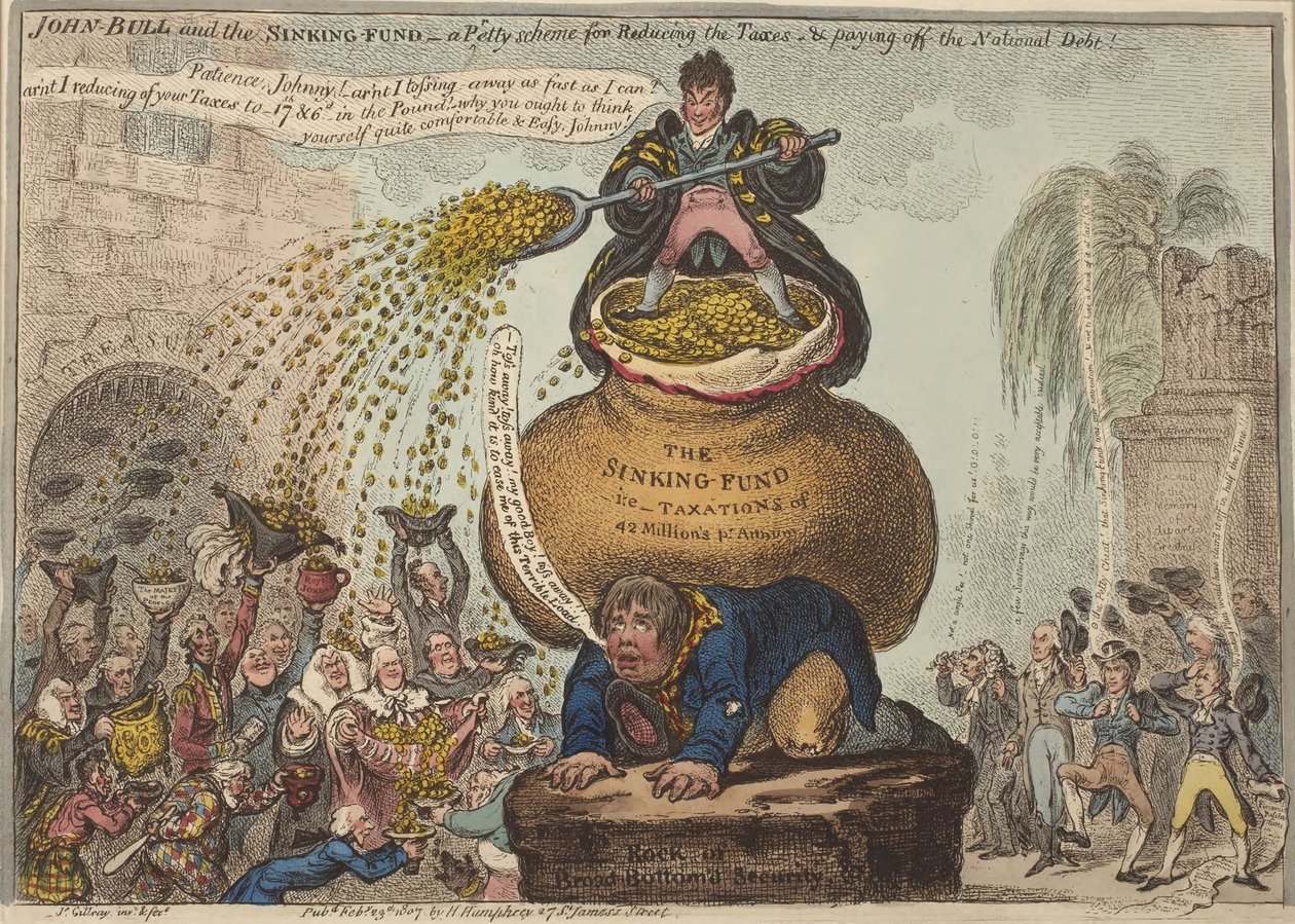 John Bull y el fondo de amortización de James Gillray