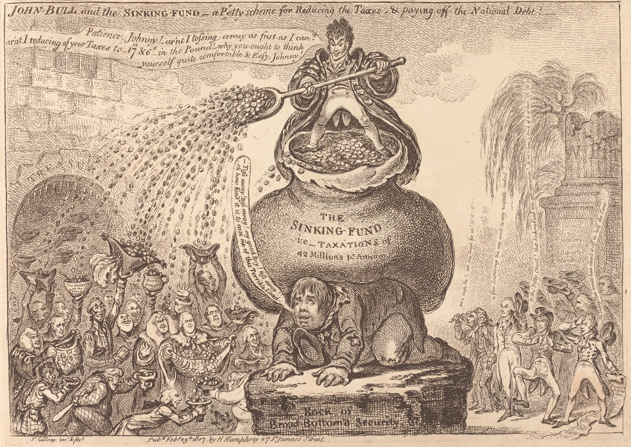 John Bull y el fondo de amortización de James Gillray