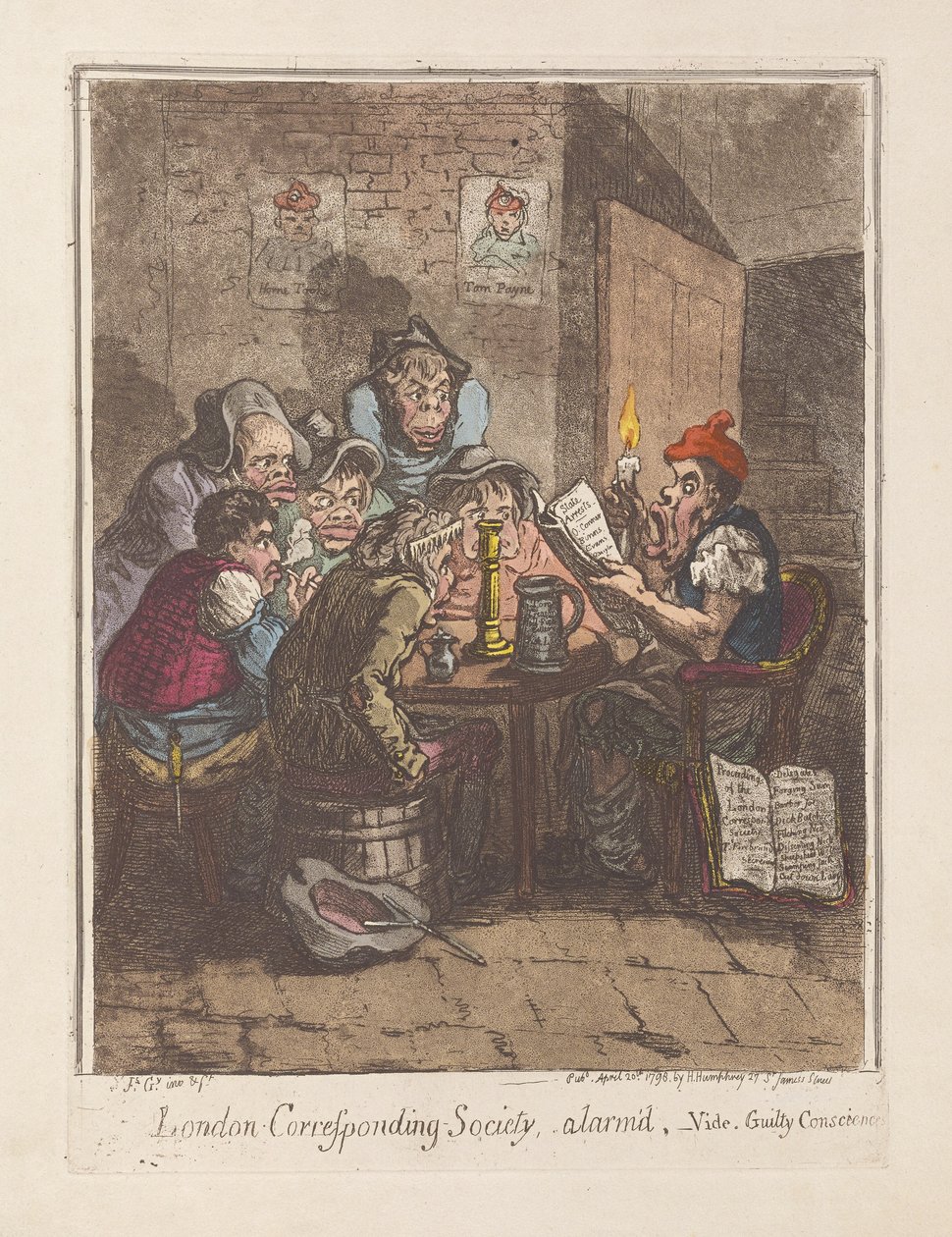 Sociedad Correspondiente de Londres, Alarmada, vide. Conciencias Culpables de James Gillray