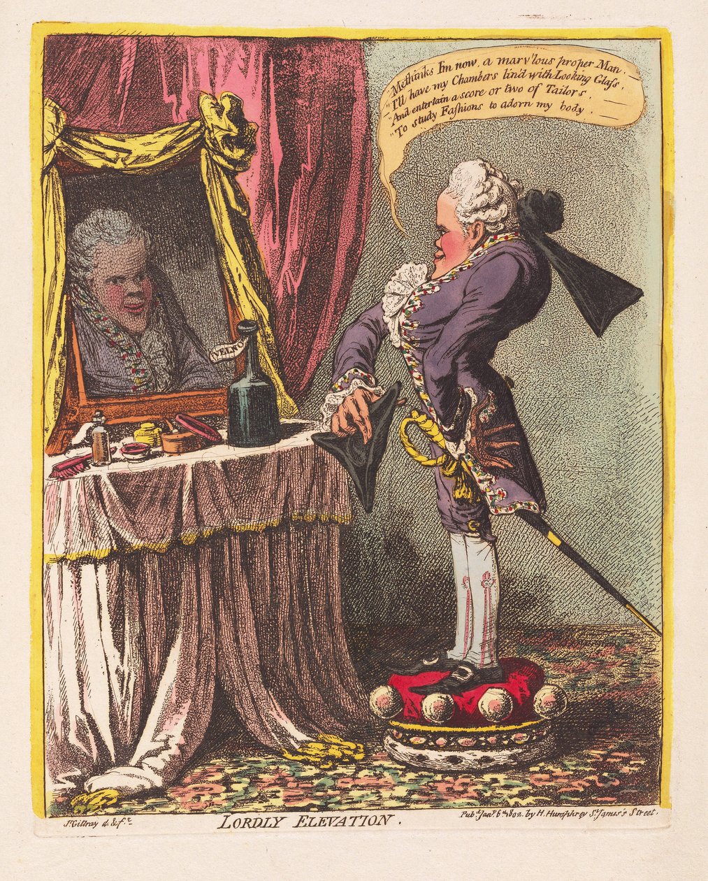 Elevación señorial, pub. 1802 de James Gillray