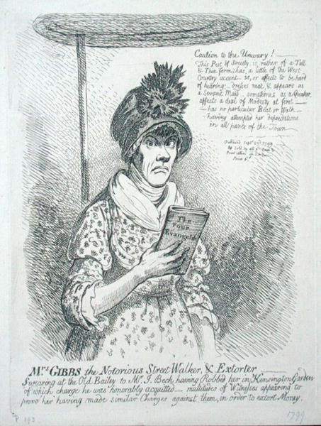 La Sra. Gibbs, la Notoria Prostituta y Extorsionadora de James Gillray