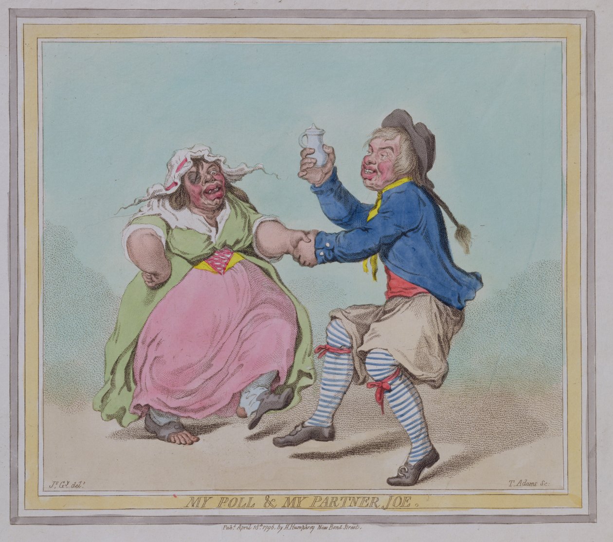 Mi Poll y Mi Compañero Joe, grabado por T. Adams, pub. por Hannah Humphrey, 1796 de James Gillray