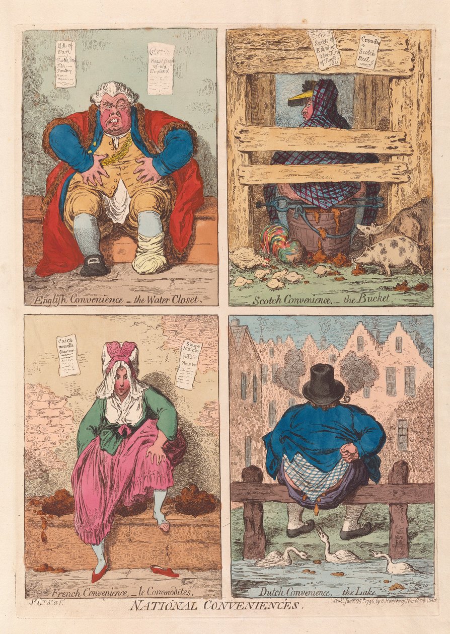 Comodidades nacionales, pub. 1796 de James Gillray
