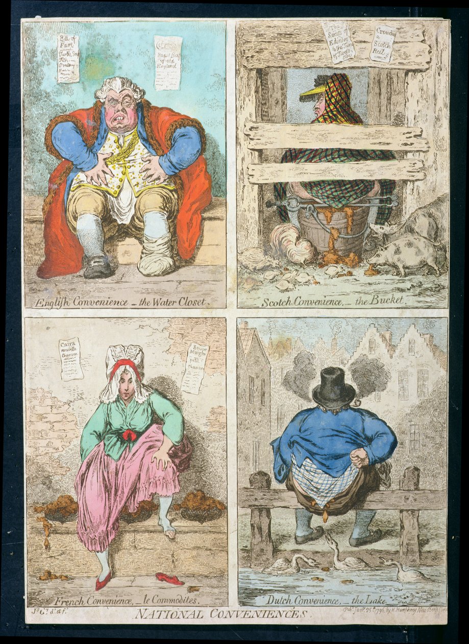 Comodidades nacionales, publicado por Hannah Humphrey en 1796 de James Gillray