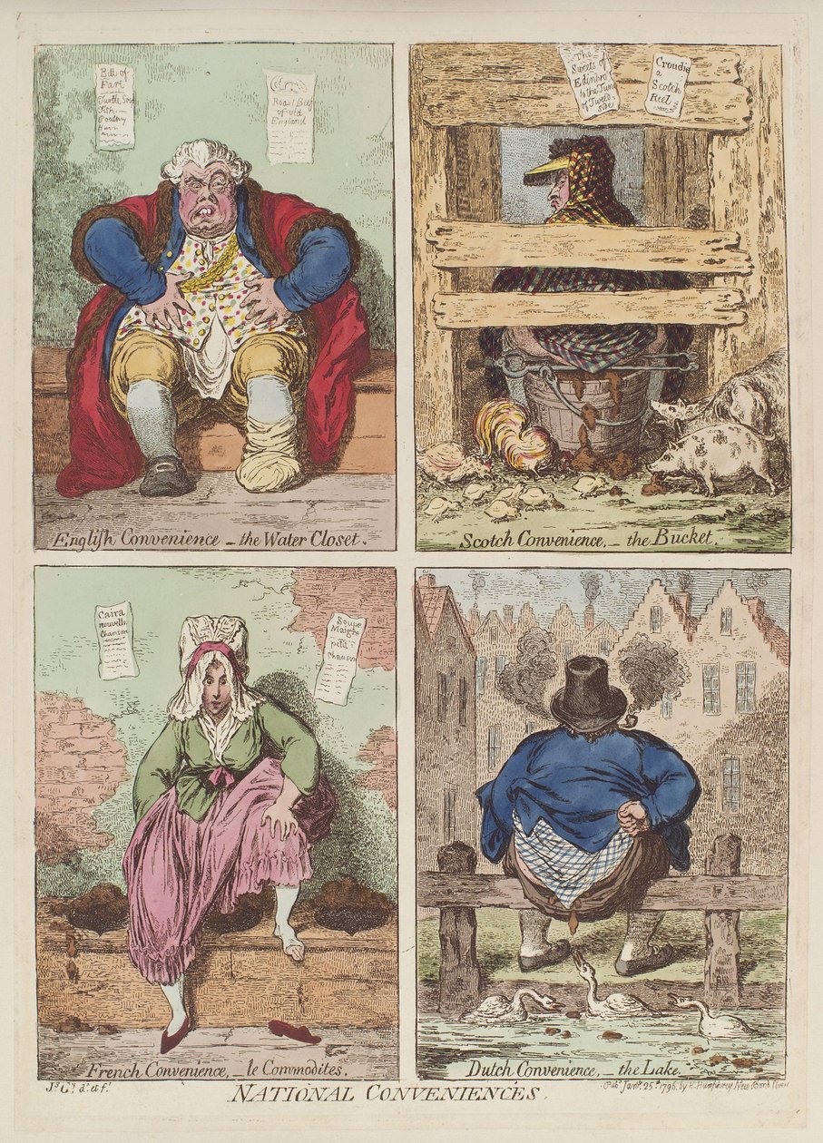Comodidades nacionales, 1769 de James Gillray