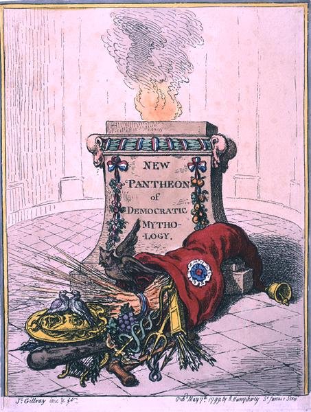 Nuevo Panteón de la Mitología Democrática de James Gillray