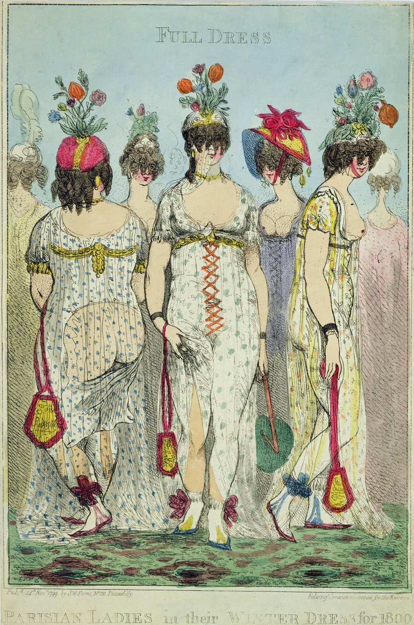 Damas parisinas con vestidos de invierno para 1800 de James Gillray