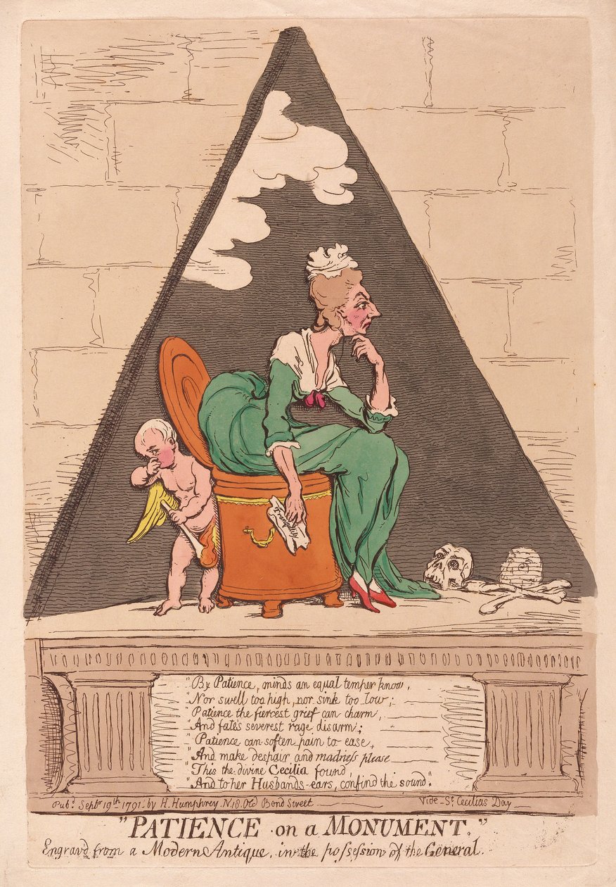 Paciencia en un monumento de James Gillray