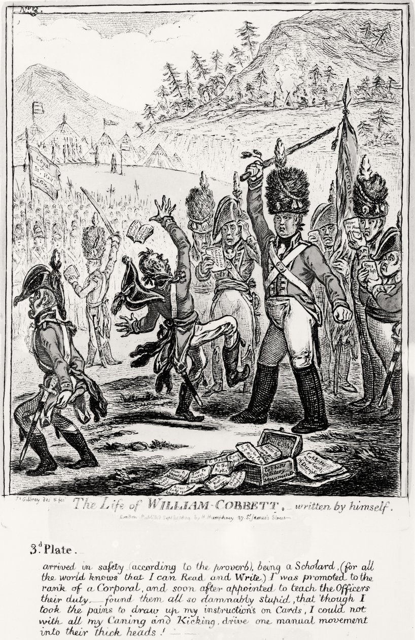 Placa 3, de La Vida de William Cobbett, escrita por él mismo, pub. por H. Humphrey, 1809 de James Gillray