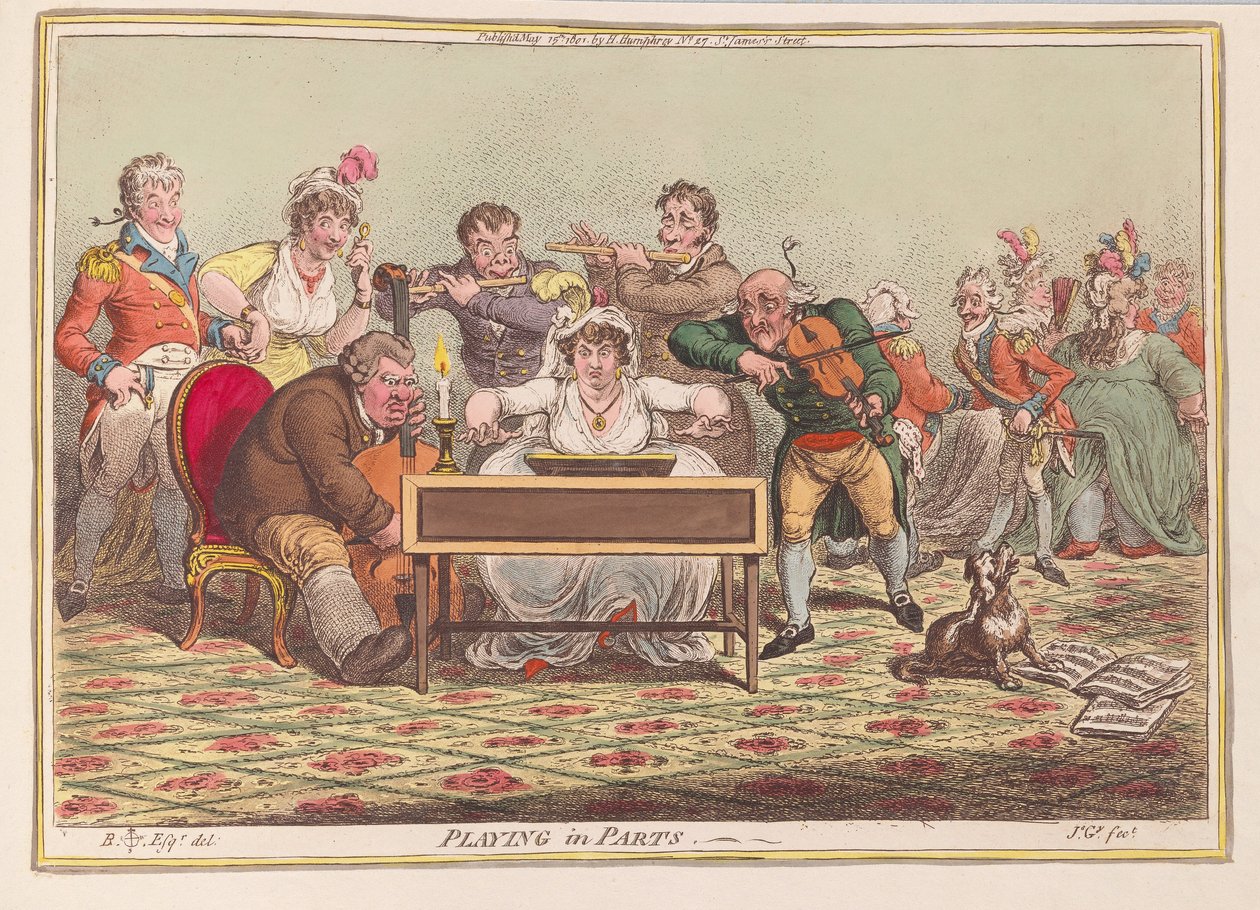 Jugando en partes, pub. 1801 de James Gillray