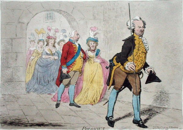 Polonio, publicada por Hannah Humphrey en 1795 de James Gillray