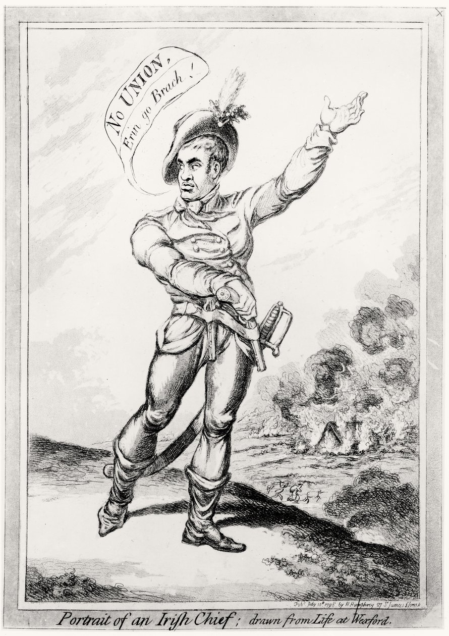 Retrato de un jefe irlandés, dibujado del natural en Wexford, publicado por H. Humphrey, 10 de julio de 1798 de James Gillray