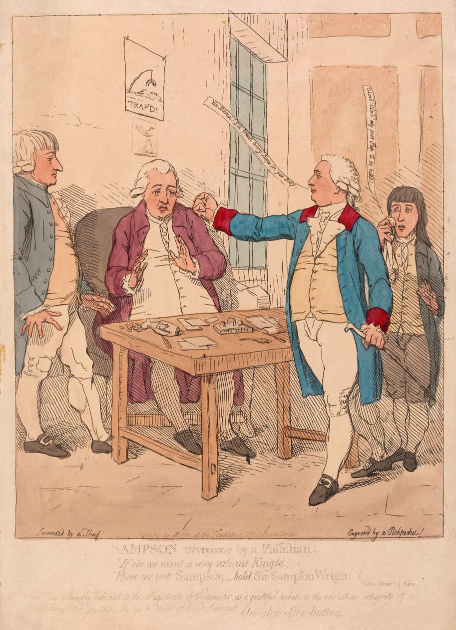 Sansón Vencido por un Filisteo de James Gillray