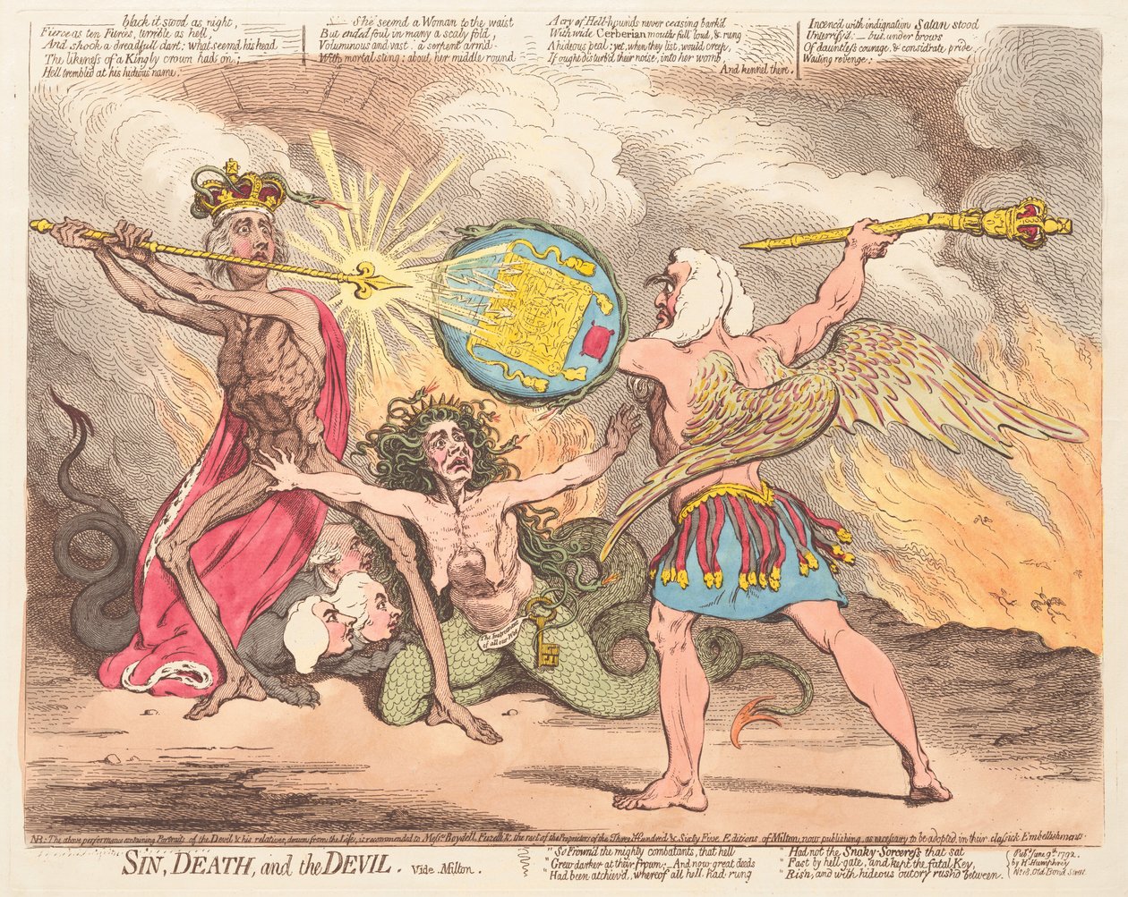 Pecado, Muerte y el Diablo, vide Milton de James Gillray
