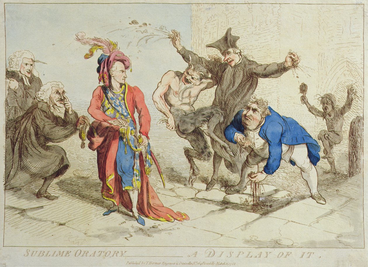 Oración Sublime: Una Exhibición de Ella, publicado por T. Harmar en 1788 de James Gillray