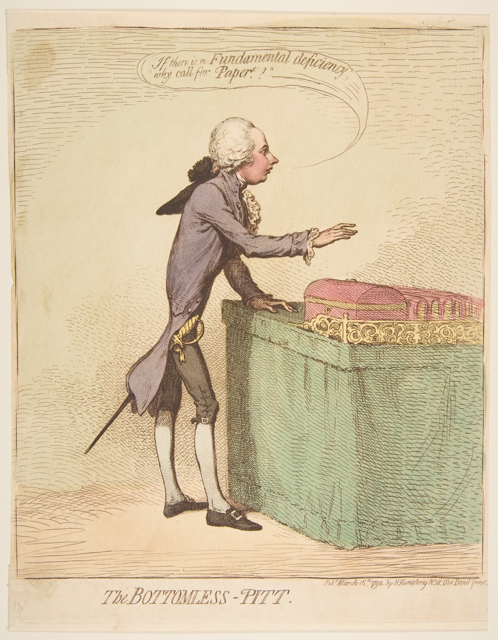El pozo sin fondo, 16 de marzo de 1792 de James Gillray