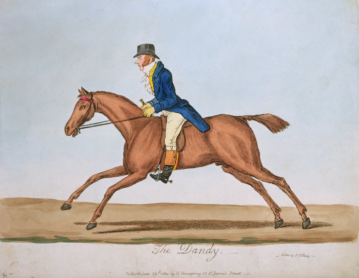 El dandy, publicado por Hannah Humphrey en 1810 de James Gillray