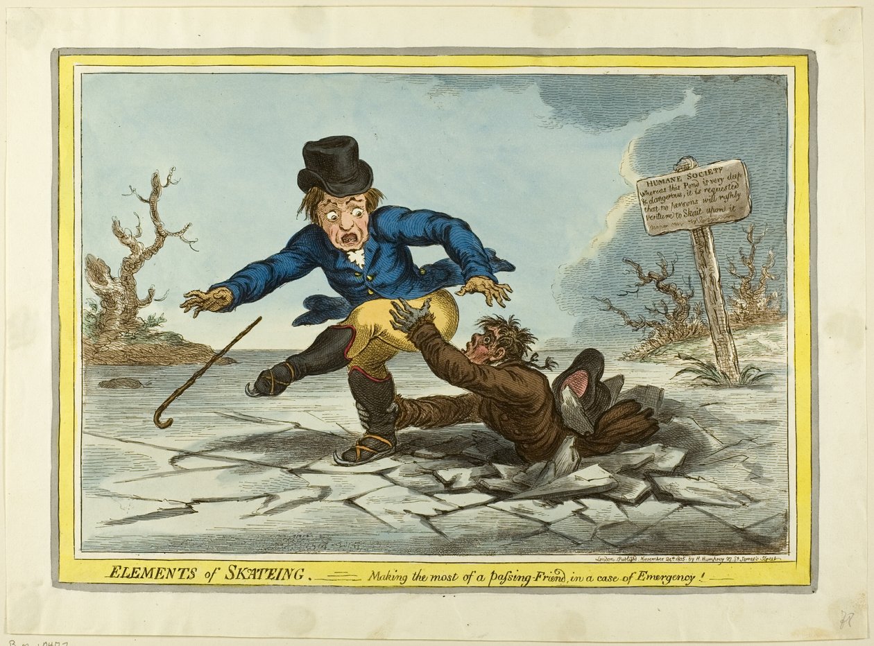 Los elementos del patinaje: Cómo sacar el máximo partido de un amigo que pasa de James Gillray