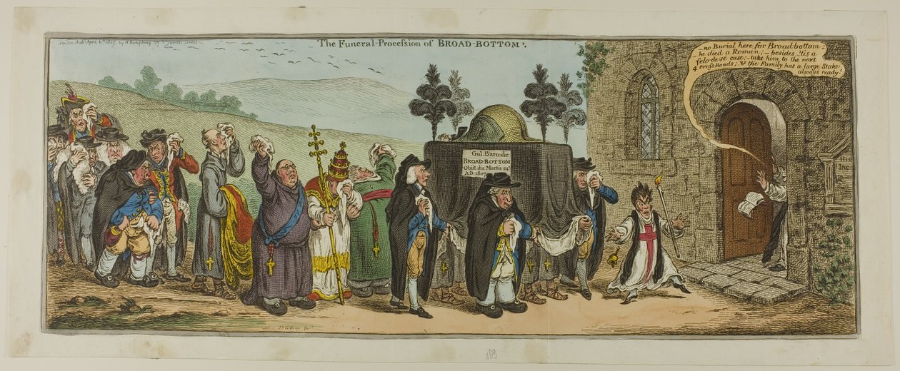 El cortejo fúnebre de Broad-Bottom de James Gillray