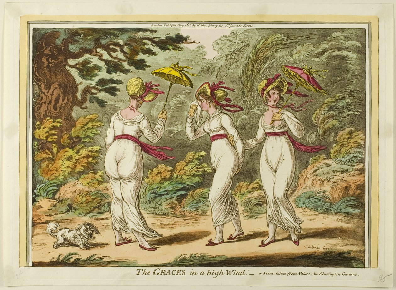 Las Gracias en un Viento Fuerte de James Gillray
