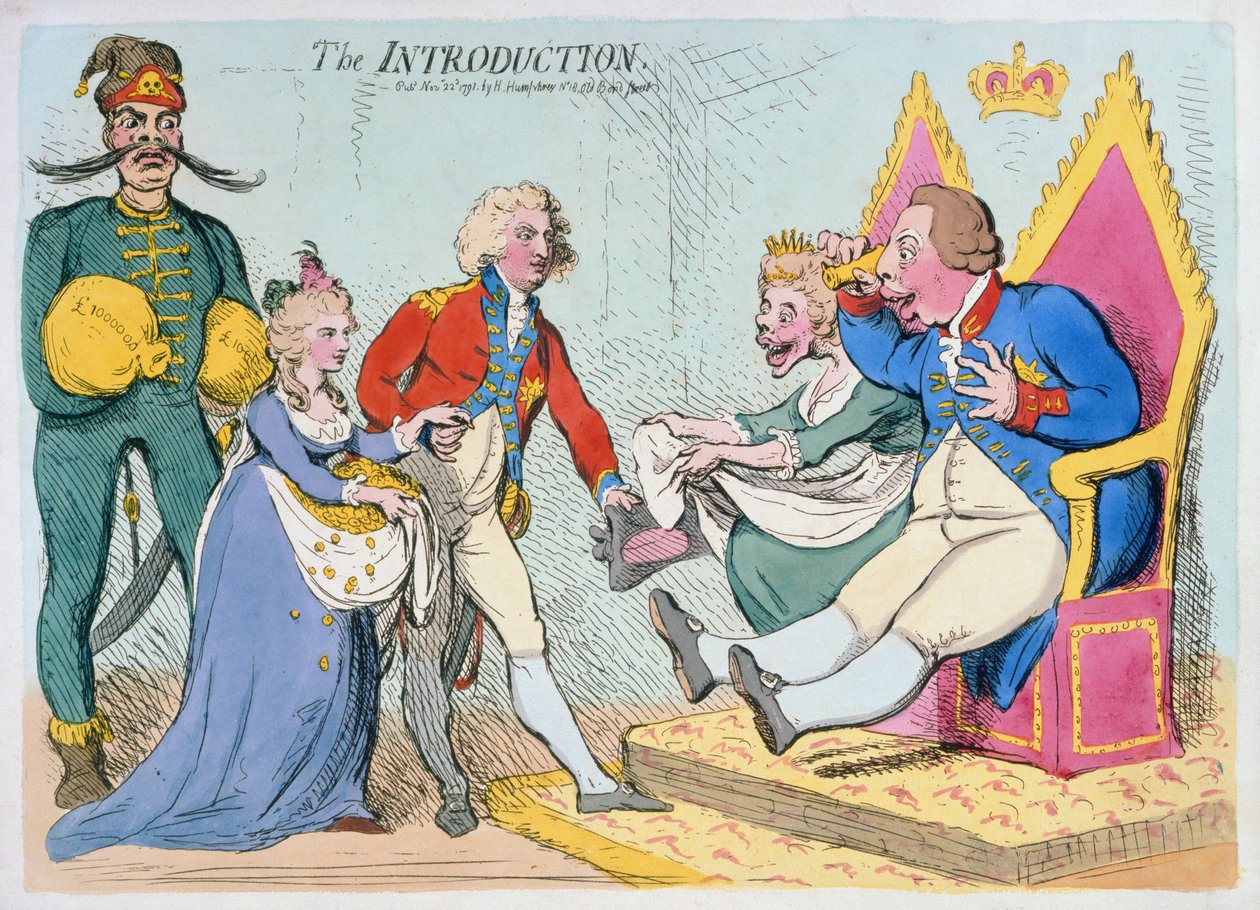 La Introducción, publicado por Hannah Humphrey, 1791 de James Gillray
