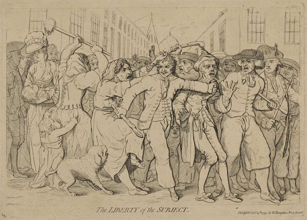 La libertad del sujeto, publicado el 15 de octubre de 1779 de James Gillray